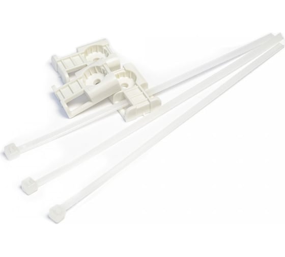 Изображение товара Комплект крепления Промрукав площадка для прямого монтажа белая со стяжкой 3,6x150 мм 100 шт. PR13.02514