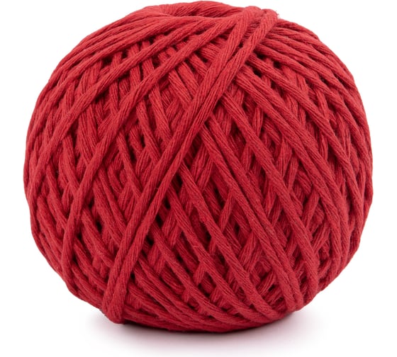 Изображение товара Хлопчатобумажный шпагат Gamma ШХ5 100% хлопок, 1.5 мм, 100 м, 109 я, красный 707024