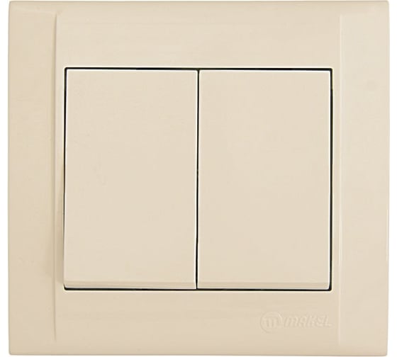 Изображение товара Выключатель 2-клавишный MAKEL СП Defne 10А, IP20, кремовый 42010003