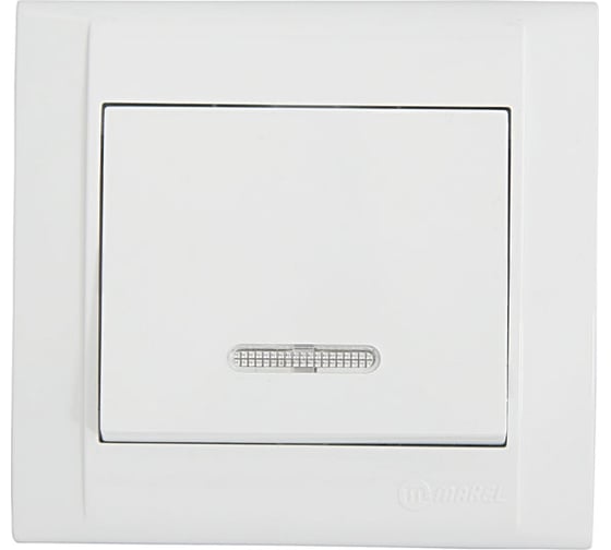 Изображение товара Выключатель 1-клавишный MAKEL СП Defne 10А, IP20, с подсветкой, белый 42001021