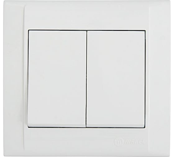 Изображение товара Выключатель 2-клавишный MAKEL СП Defne 10А, IP20, белый 42001003