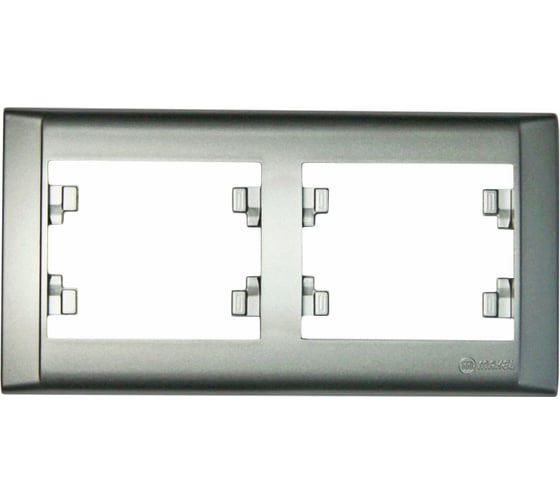 Изображение товара Рамка 2-местная MAKEL Defne горизонтальная, серебро 42065702