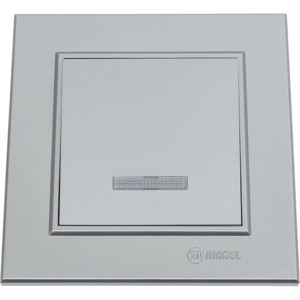Изображение товара Выключатель 1-клавишный MAKEL СП Karea 10А IP20 для освещения серебро