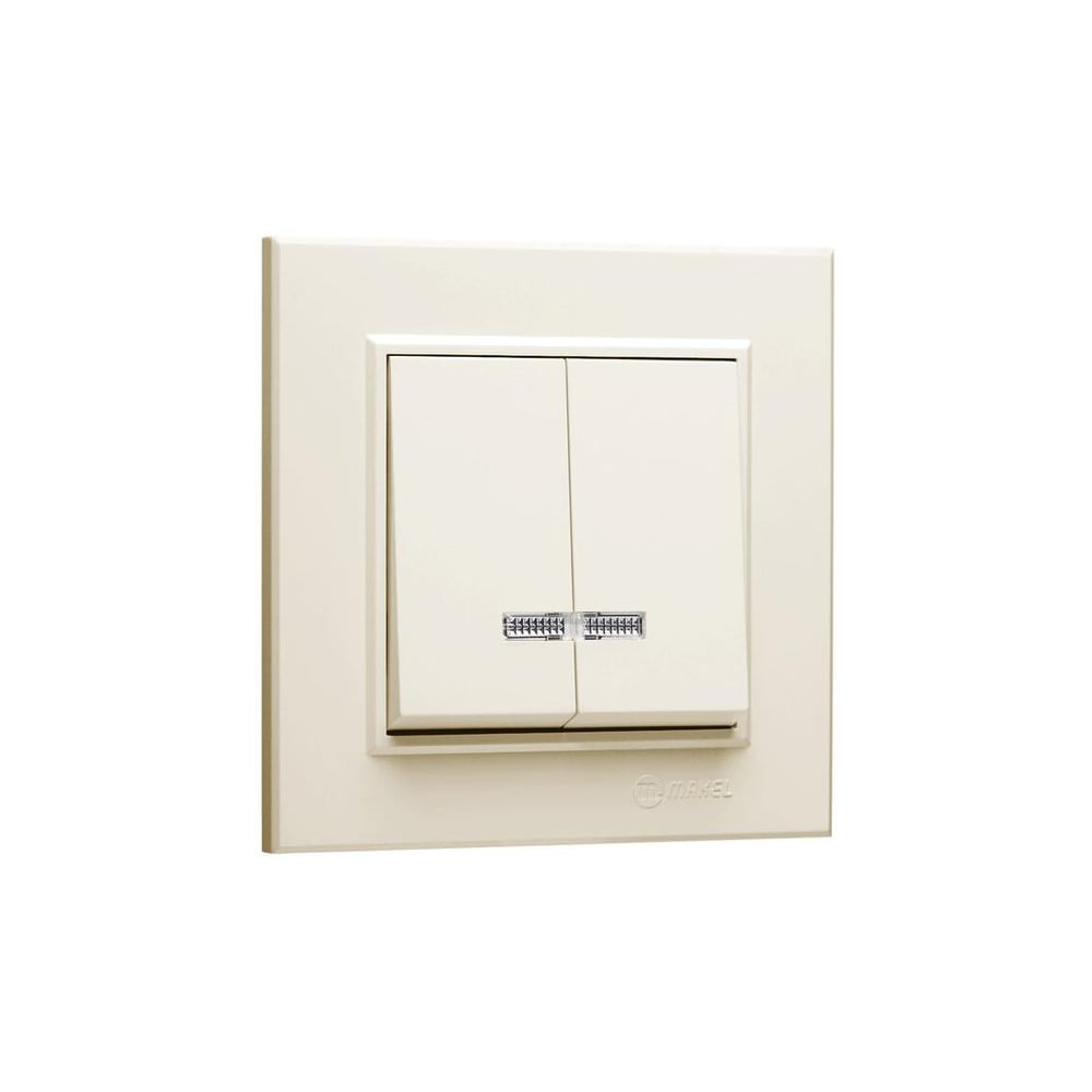 Изображение товара Выключатель 2-клавишный MAKEL СП Karea 10А IP20 кремовый
