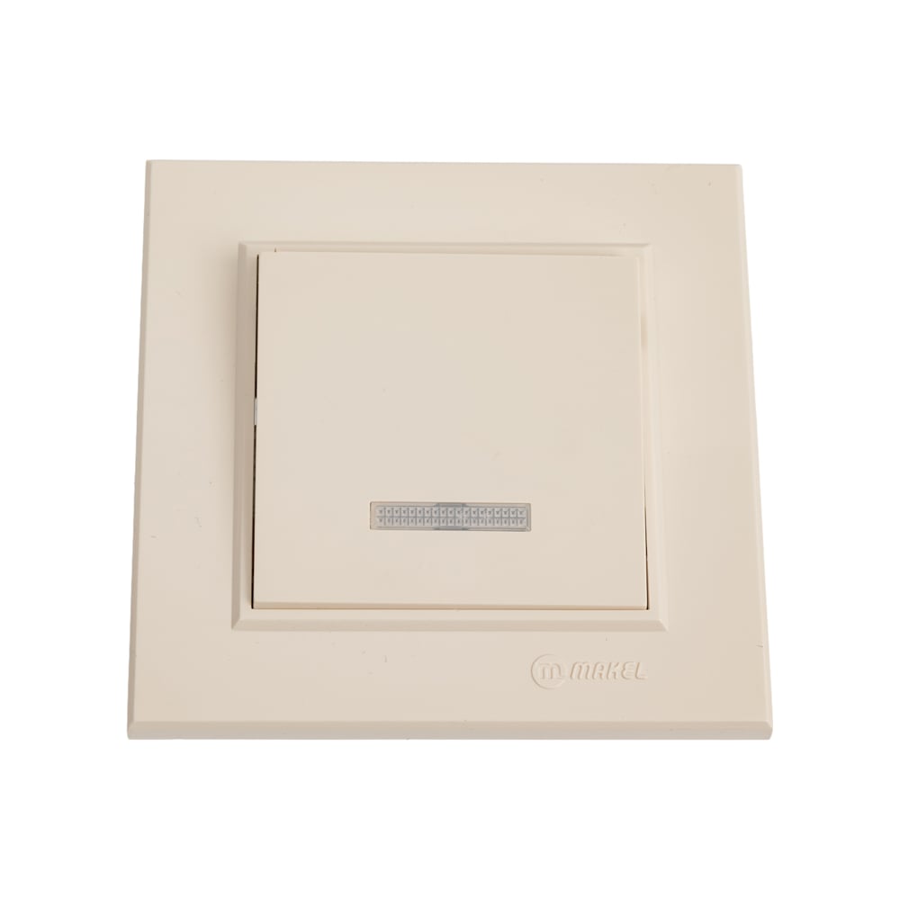 Изображение товара Выключатель 1-клавишный MAKEL СП Karea 10А IP20 подсветка кремовый