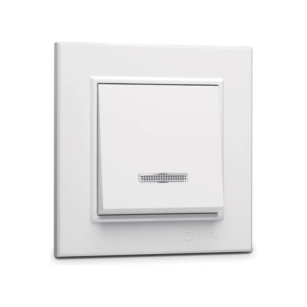 Изображение товара Выключатель 1-клавишный MAKEL СП Karea 10А IP20 белый встраиваемый