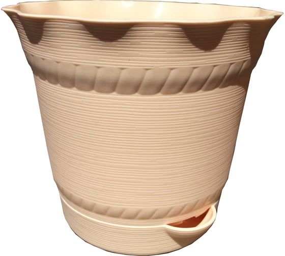 Изображение товара Горшок для цветов с поддоном Тек-А-Тек Aquarelle D=11.7, 0.5 л, бежевый 901-3