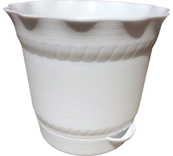 Изображение товара Горшок для цветов с поддоном Тек-А-Тек Aquarelle D=14,0 1,0 л, белый 902-4