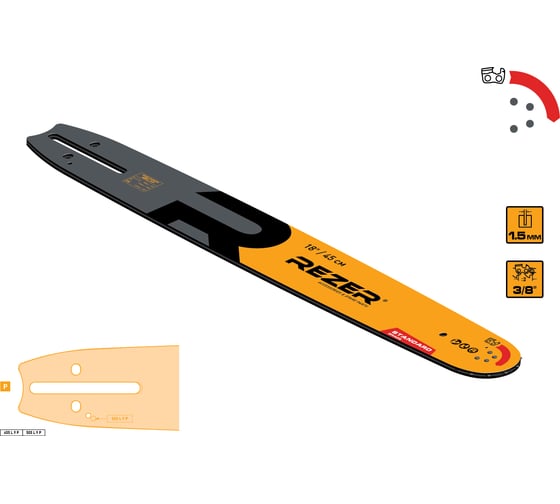 Изображение товара Шина сварная Standard 455 L 9 P (Hus-272, 365, 372, 575 18"-68зв.) Rezer 04.001.00032