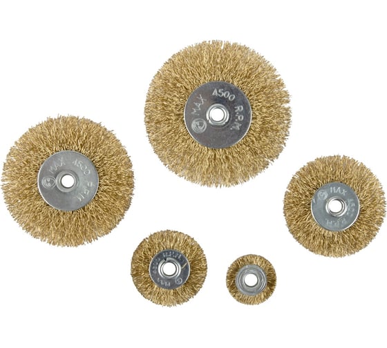 Изображение товара Щетки по металлу для дрели/шуруповерта, набор 5 шт Optimus OPTIMUS-BR110