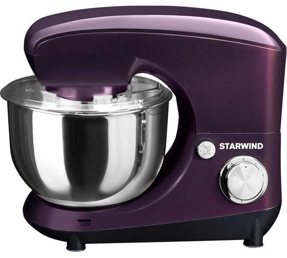 Изображение товара Миксер планетарный Starwind SPM5180 1000 Вт, ежевичный 1635299