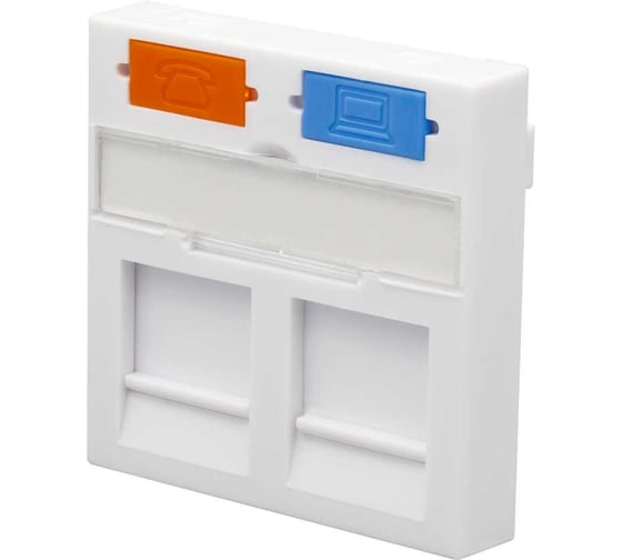 Изображение товара Лицевая панель SUPRLAN 2 порта (45x45, Keystone, шторки) (DIY) 10-0303-1