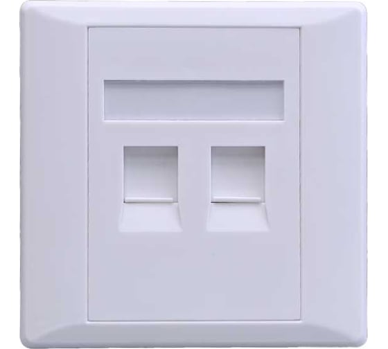 Изображение товара Лицевая панель SUPRLAN 2 порта (80x80, Keystone, шторка) (DIY) 10-0334-1