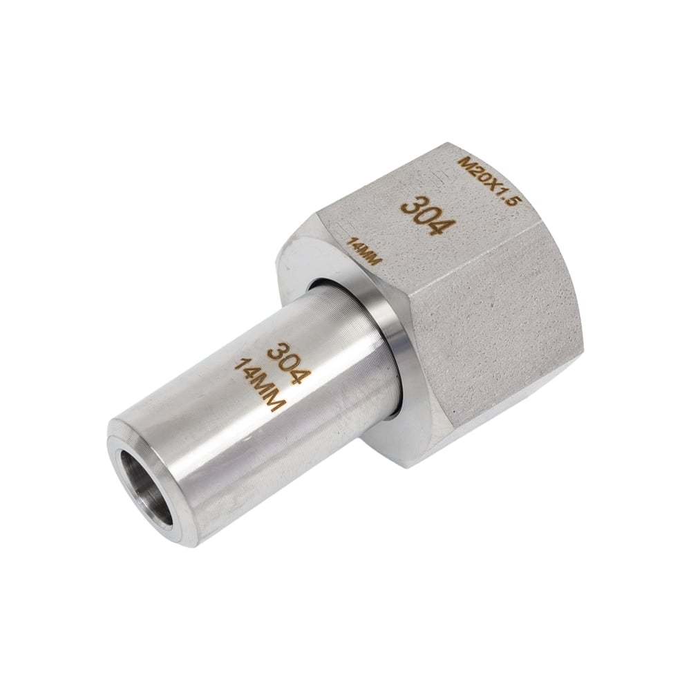 Изображение товара Ниппель РОСМА приварной с накидной гайкой ВР М20х1.5 нержавеющая сталь, Ру400