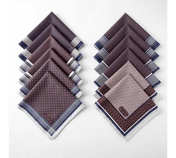 Изображение товара Мужские носовые платки Этель Серджио 30x30 см, 12 шт., фиолетовый, МИКС 5073431