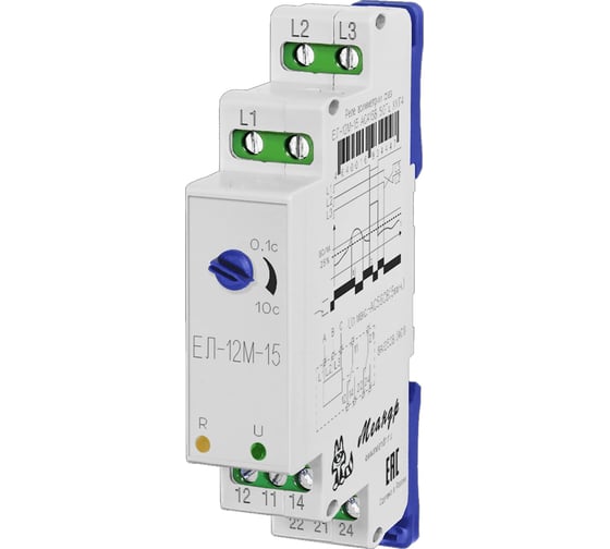 Изображение товара Реле контроля трехфазного напряжения Меандр ЕЛ-12М-15 AC400В УХЛ4 A8302-16934430