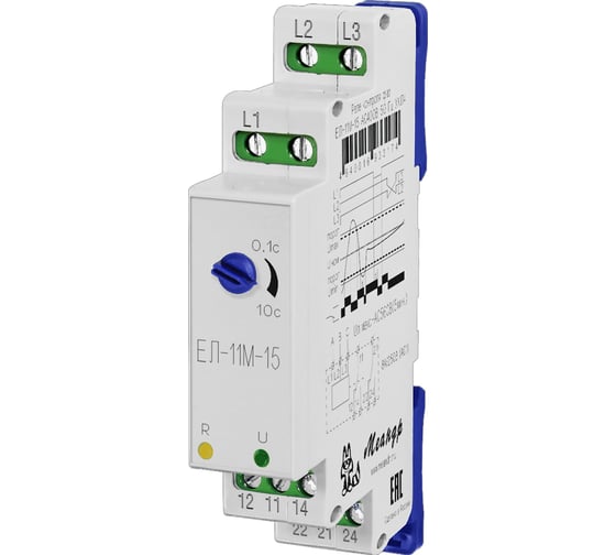 Изображение товара Реле контроля трехфазного напряжения Меандр ЕЛ-11М-15 AC400В УХЛ4 A8302-16933174