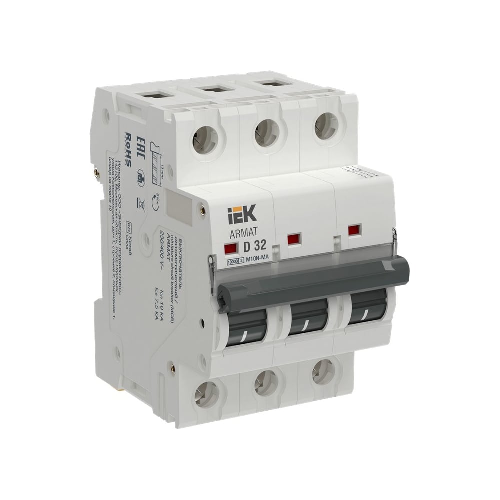 Изображение товара Автоматический выключатель IEK ARMAT 3P D 32А для защиты электросетей