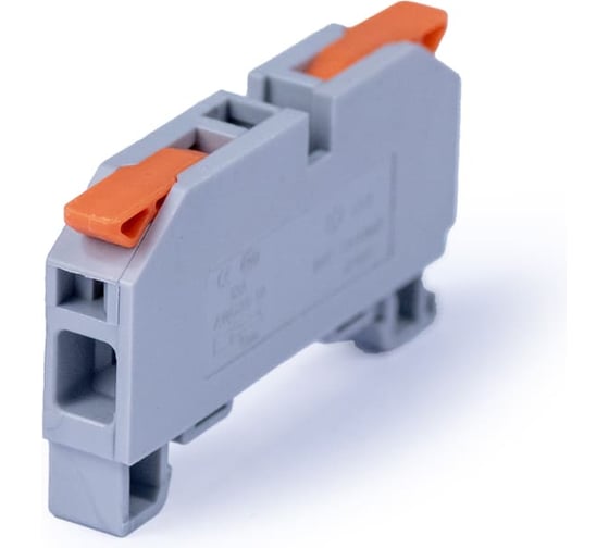 Изображение товара Клемма соединительная Cabeus универсальная проходная 1 полюс с рычагом на DIN-рейку 6,0 (1шт) MX-6