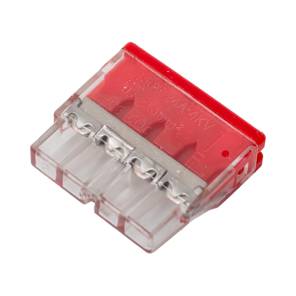 Изображение товара Клемма соединительная Cabeus MX3358A-4P 4-х проводная с пастой для монтажа на DIN-рейку