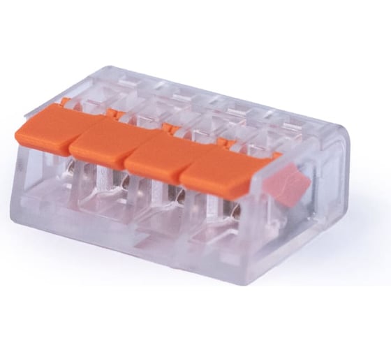 Изображение товара Клемма соединительная Cabeus универсальная 4-х проводная с рычагом 0,14-2,5/4,0 (10шт) MX-414