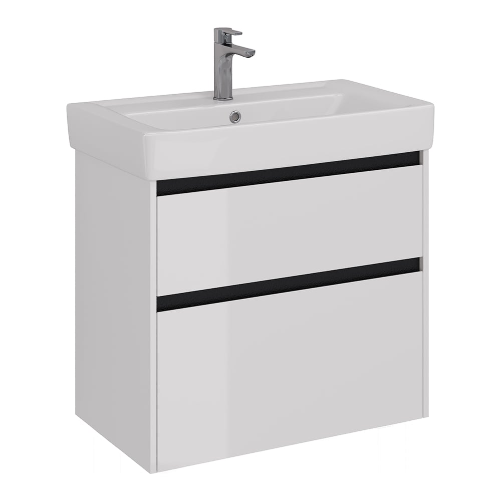 Изображение товара Тумба Lemark COMBI 80 см с 2 ящиками белый глянец