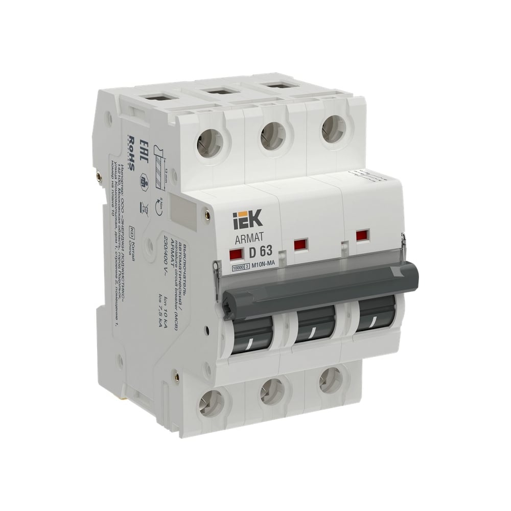 Изображение товара Автоматический выключатель IEK ARMAT M10N-MA 3P D 63А