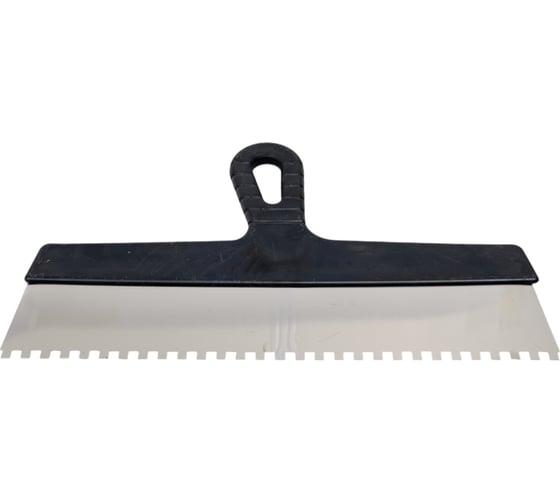 Изображение товара Шпатель ЧЕГЛОК зубчатый нержавеющий 350 мм, зуб 6х6 мм, 13-03-356