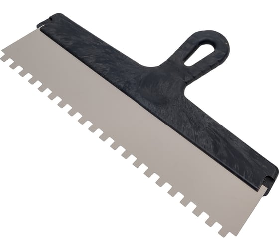 Изображение товара Шпатель ЧЕГЛОК зубчатый нержавеющий 350 мм, зуб 8х8 мм, 13-03-358
