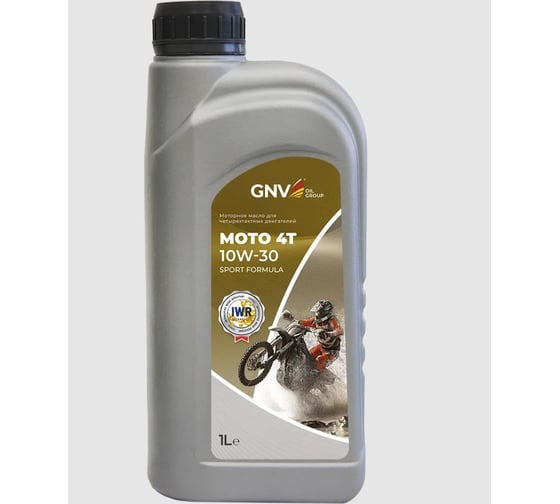 Изображение товара Высококачественное моторное масло для малоразмерных четырехтактных двигателей GNV Moto 4T 10W-30 (кан. 1 л) API SL; JASO MA3 GM41211162016541030001