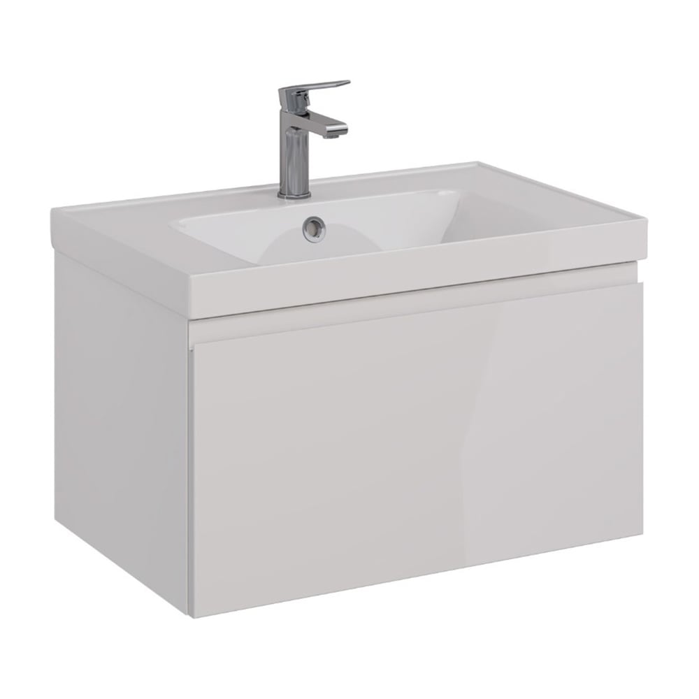 Изображение товара Тумба Lemark VEON MINI 70 см под раковину белый глянец с ящиком