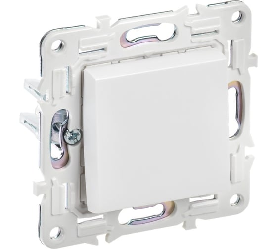 Изображение товара Выключатель 1-клавишный IEK SKANDY проходной 10А SK-V02W арктический белый SK-V12-0-10-K01