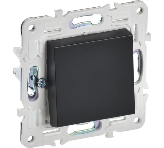 Изображение товара Выключатель 1-клавишный IEK SKANDY кнопочный 10А SK-V14Bl черный SK-V17-0-10-K02