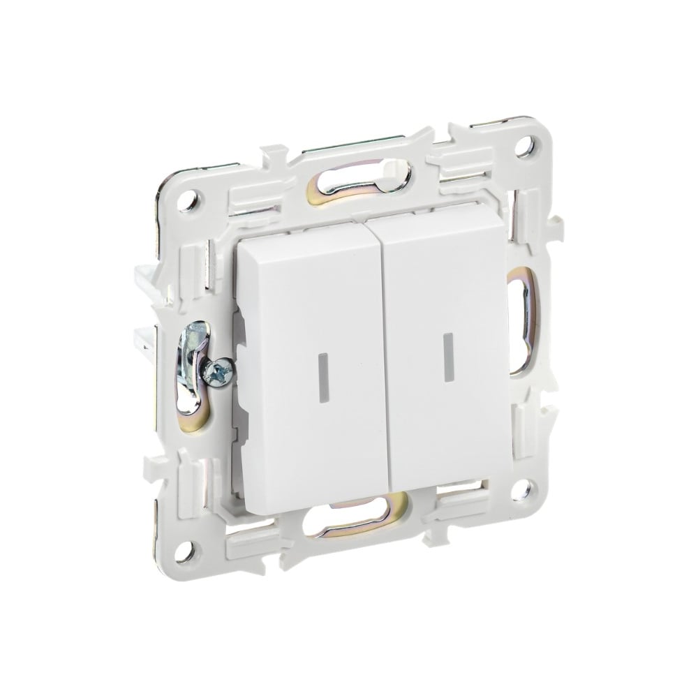 Изображение товара Выключатель 2-клавишный IEK SKANDY проходной с индикацией 10А белый