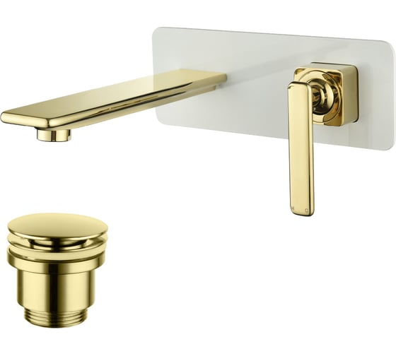 Изображение товара Смеситель для умывальника Lemark "Миста" встраиваемый, белый/золото LM6426WG