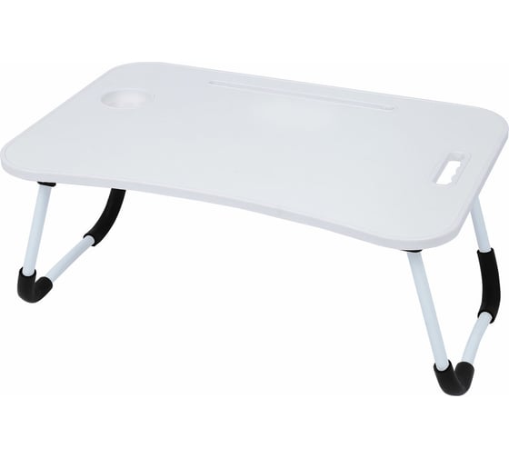 Изображение товара Столик складной для ноутбука/завтрака BRABIX BT-001 600х400х265 мм, органайзер, белый, 532900