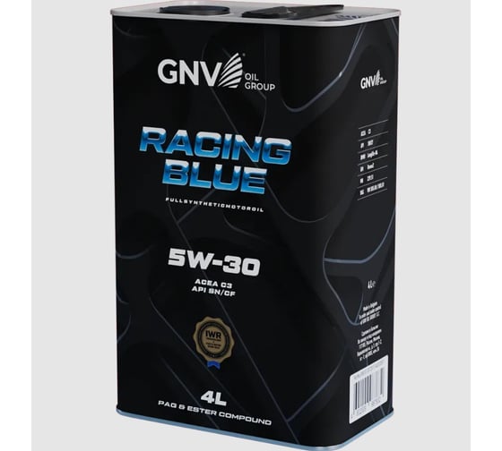 Изображение товара Моторное масло GNV Racing Blue 5W-30 PAG Synthetic (канистра 4 л.) ACEA C3-12, API SN/CF, MB 229.51/229.52 VW 502.00/505.00/505.01 Dexos 2 BMW Longlife-04 GRB1012072011140530004