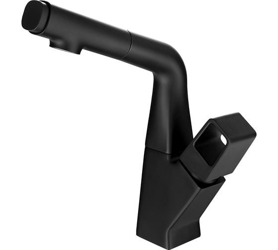 Изображение товара Смеситель для умывальника/кухни Lemark "Соул" с вытяжным изливом, черный LM6008BL