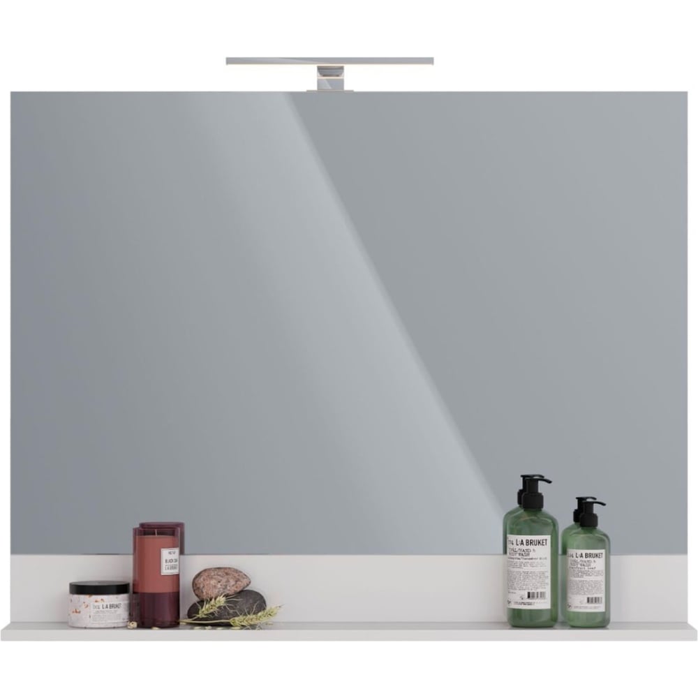 Изображение товара Зеркало Lemark ROMANCE 100 см с полкой белое глянец настенное