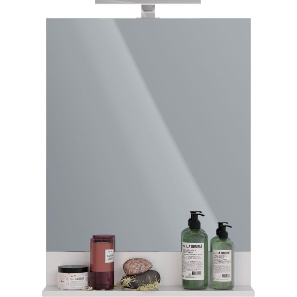 Изображение товара Зеркало Lemark ROMANCE 60 см с полкой настенное белый глянец LM07R60Z