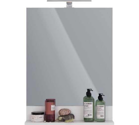 Изображение товара Зеркало Lemark ROMANCE 60 см, с полкой, белый глянец LM07R60Z