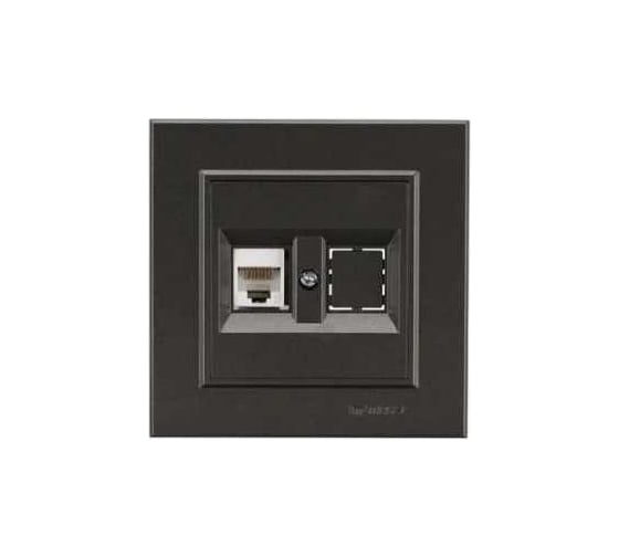 Изображение товара Розетка компьютерная+гнездо MAKEL СП Karea 16А IP20 CAT 5 дымчатый металлик 56050035