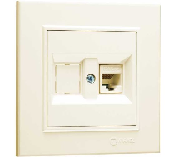 Изображение товара Розетка компютерная MAKEL CAT5 + гнездо СП Karea IP20 кремовый 56010035
