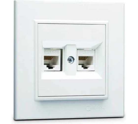 Изображение товара Розетка компьютерная двойная MAKEL СП Karea 16А IP20 CAT 5 белый 56001036