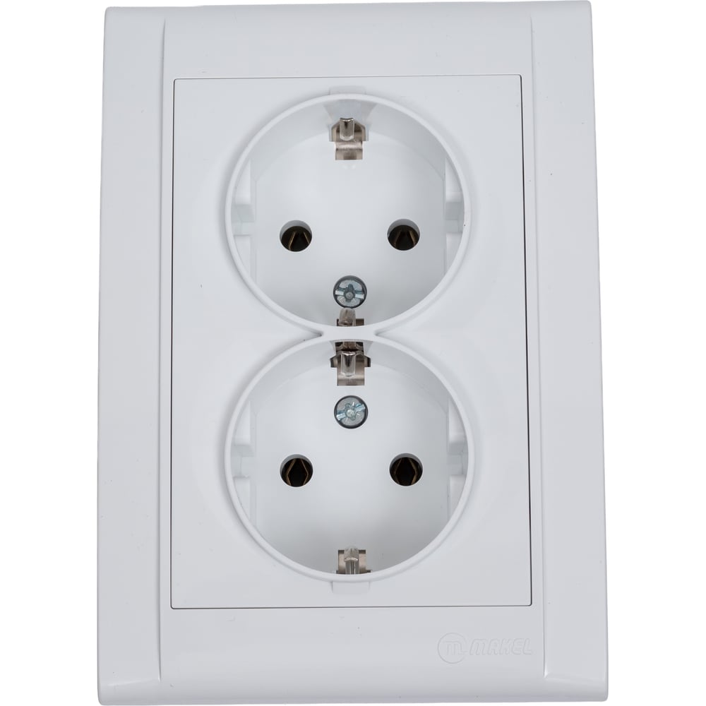 Изображение товара Розетка 2-я MAKEL с/з СП Defne 16А IP20 белый встроенная