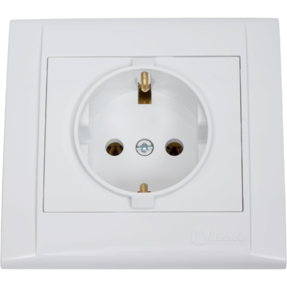 Изображение товара Розетка MAKEL с/з керамическая СП Defne IP20 16А белая