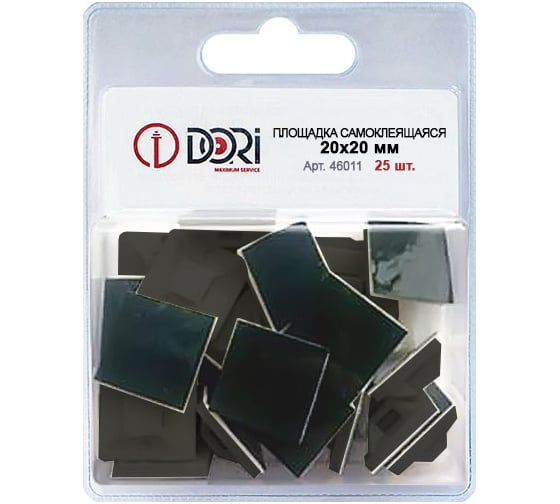 Изображение товара Самоклеящаяся площадка для крепления стяжек DORI 20x20 мм черная упаковка 25 шт 46011