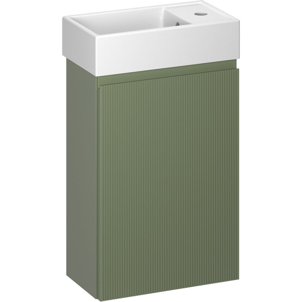 Изображение товара Комплект подвесной тумбы с раковиной Wellsee WC Area 2 в 1 зеленый