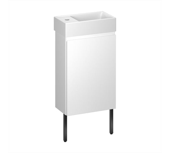 Изображение товара Комплект подвесной тумбы с раковиной и ножками для ванной и туалета Wellsee WC Area в наборе 3 в 1 221801006