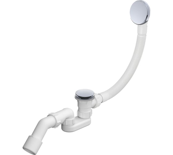 Изображение товара Сифон для ванны с переливом Wellsee Useful Extras слив-перелив автомат, в цвете хром 231911000
